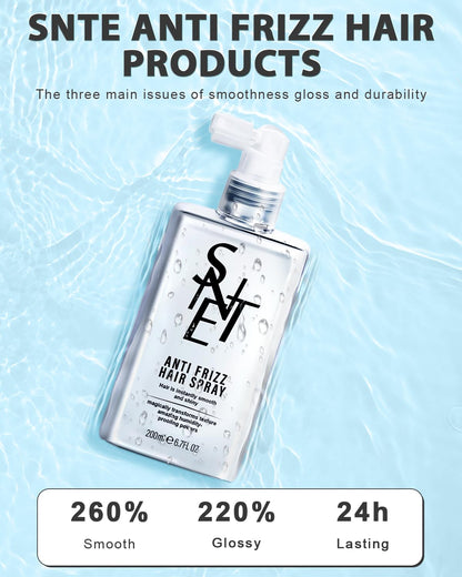 Samnyte Anti Frizz Anti-Humidity Smoothing Spray for Frizz Control, Hair Shine, and Split End Repair - 6.7 fl oz