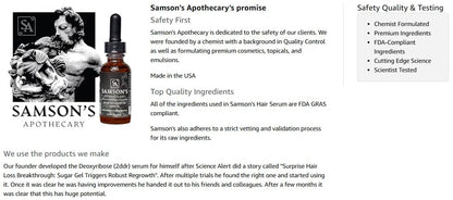 Samson's Hair Regrowth Serum 2dDr 1% Formula – 30mL | Samson's Apothecary