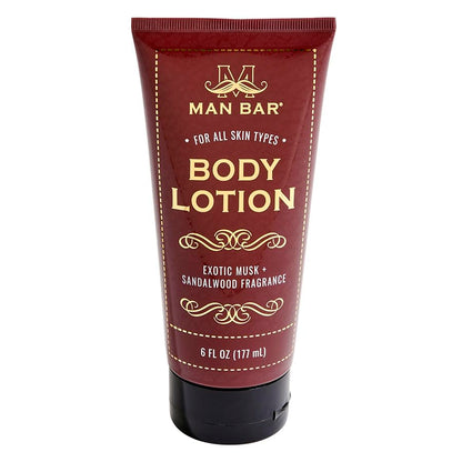 San Francisco Soap Company Man Bar Lotion: Exotic Musk & Sandalwood (6 oz) | Long-Lasting Hydration