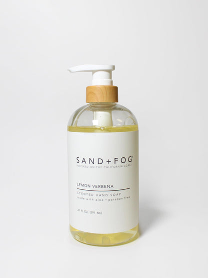 Sand + Fog Lemon Verbena Hand Soap – Scented Aloe Moisturizing Liquid Soap, Paraben Free, 20 oz