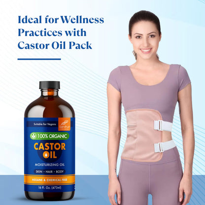 Sandhu's 100% Organic Castor Oil – 16 oz Glass Bottle | Pure, Hexane-Free & Unrefined