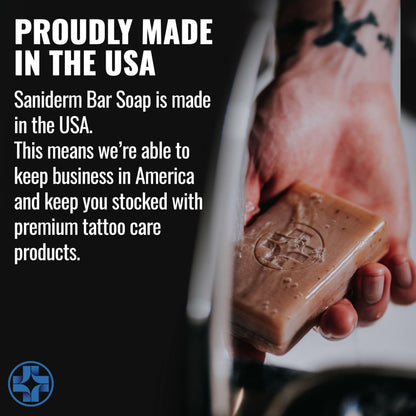 Saniderm Face & Body Bar – Citrus Tattoo Cleansing Soap with Sea Buckthorn Oil & Omega 7 (3 Bars)