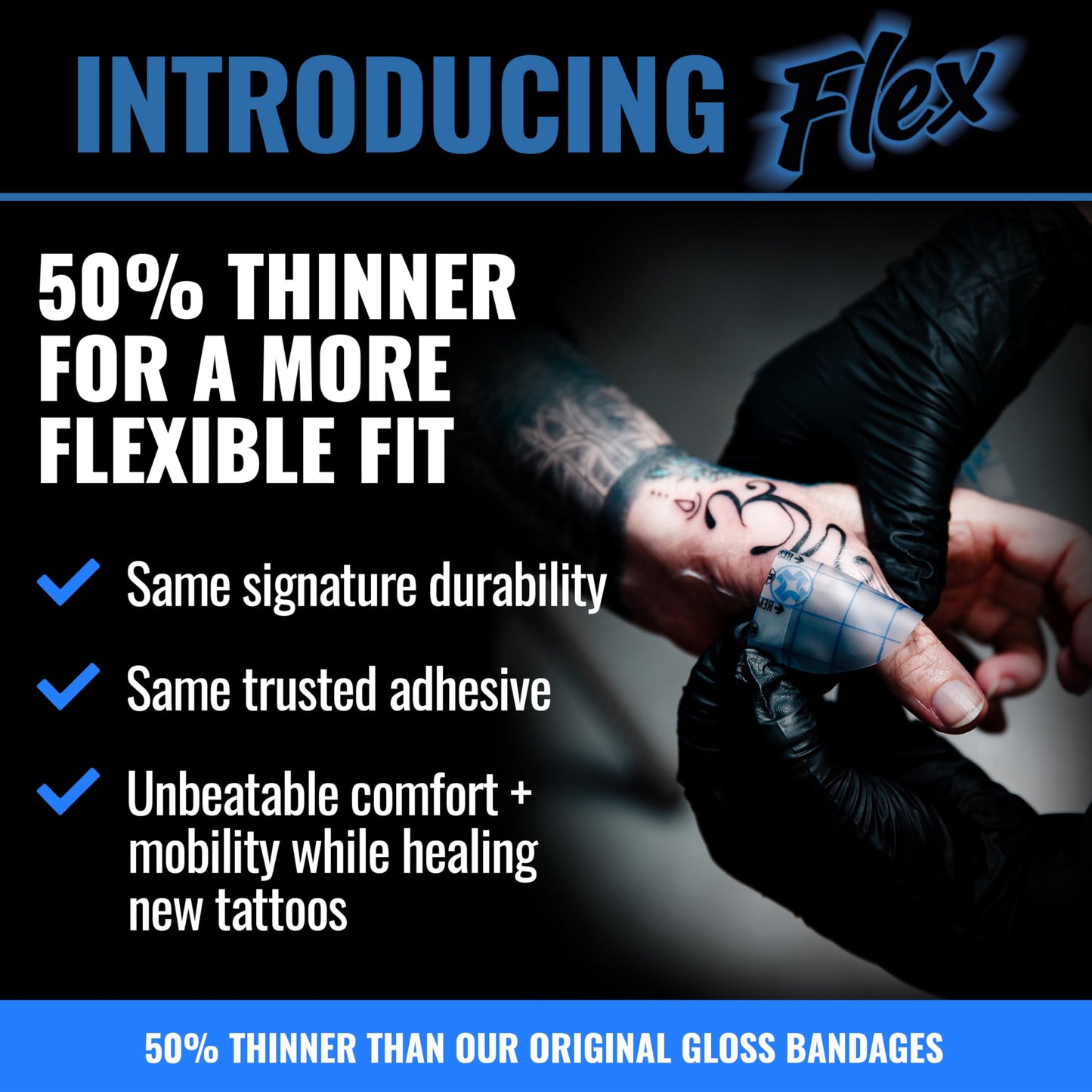 Saniderm Flex Tattoo Aftercare Bandage (New) 6 in x 8 yd – Ultra-Flexible, Matte Finish, Waterproof