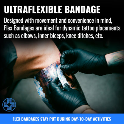 Saniderm Flex Tattoo Aftercare Bandage (New) 6 in x 8 yd – Ultra-Flexible, Matte Finish, Waterproof