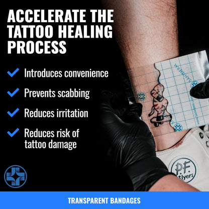 Saniderm Tattoo Aftercare Bandage – 3 Sheets (Medium Pack, 6 x 8 in) | Sterile, Waterproof, Latex-Free