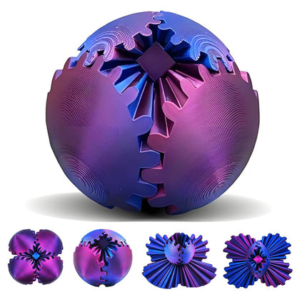 SANSGOUP Gear Sphere: 3D Printed Gearsphere Fidget Ball for Stress Relief, Focus, and Fun