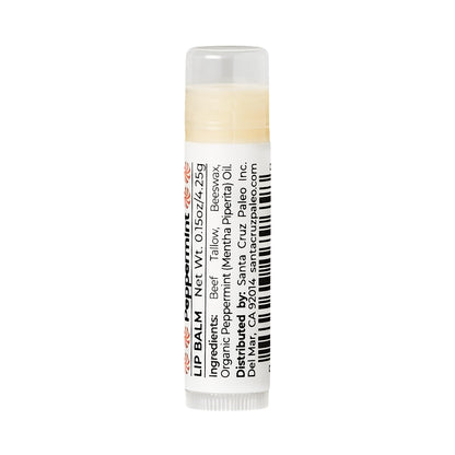 Santa Cruz Paleo Grass Fed Beef Tallow & Beeswax Peppermint Lip Balm – 4 Pack, Hypoallergenic & Long-Lasting