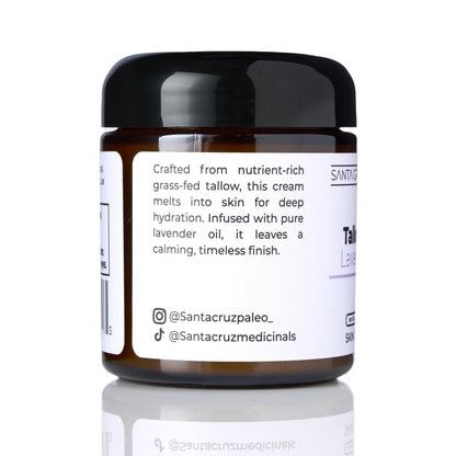 Santa Cruz Paleo Lavender Beef Tallow Moisturizer – Organic, Grass-Fed, Non-Comedogenic, 3.5 oz