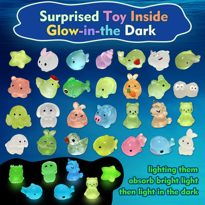 Santrela 30-Pack Kids Bath Bombs with Glow-in-the-Dark Toys | Safe, Scented Gift Set