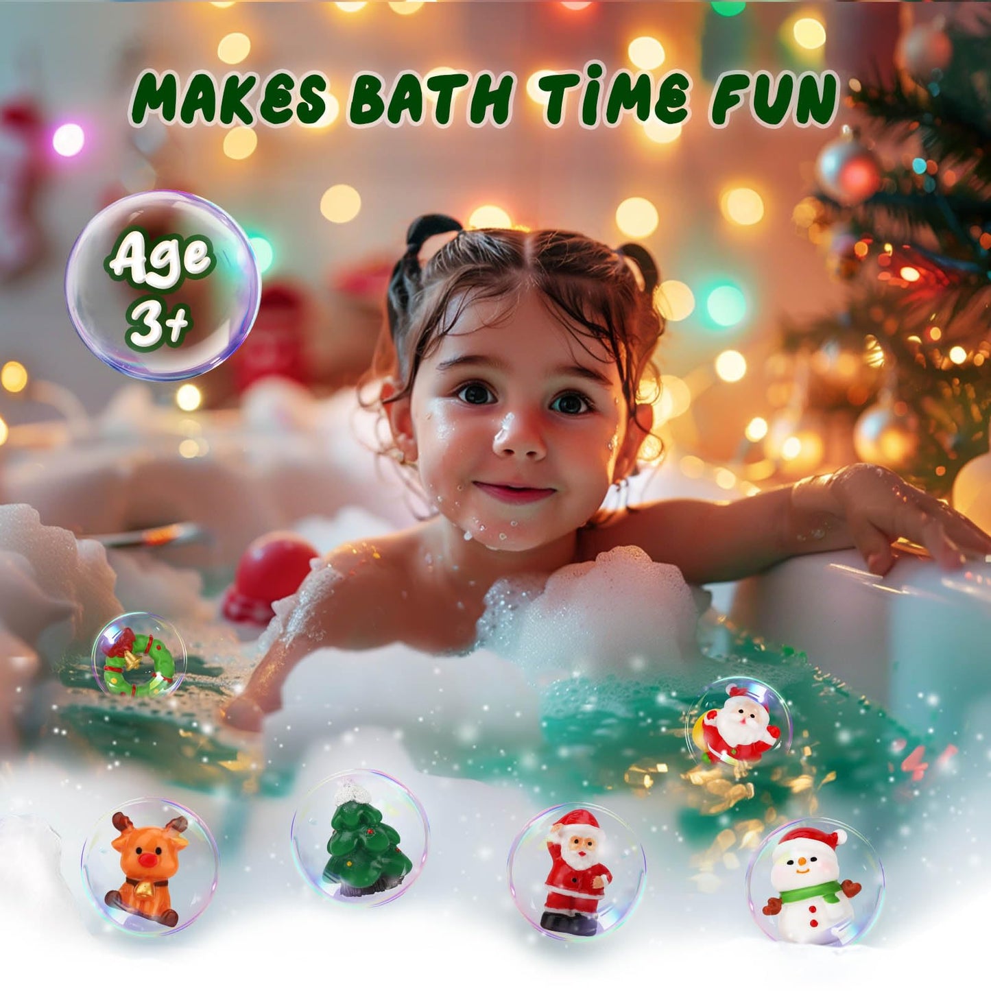 Sanyi Christmas Bath Bombs for Kids with Surprise Toys Inside – 6 Pack Stocking Stuffers