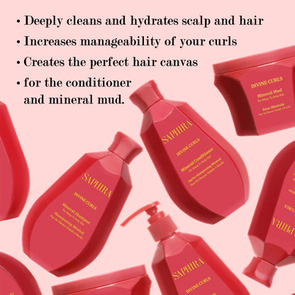 Saphira Divine Curls Shampoo – 8.5oz (250ml) for Defined, Soft Curls