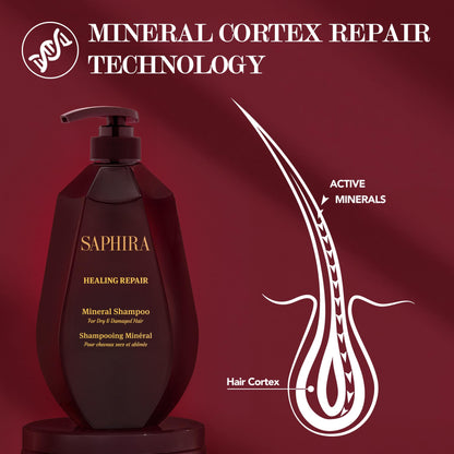 Saphira Healing Repair Shampoo 34oz / 1000ml – Mineral Moisturizing Hydration