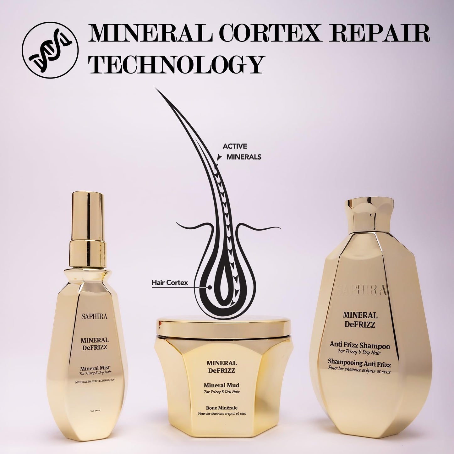 Saphira Mineral DeFrizz Kit — Shampoo, Mud & Mineral Mist