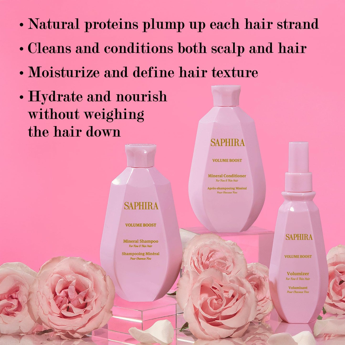 Saphira Volume Boost Volumizer – 5.1oz / 150ml for Root Lift & Fuller Hair