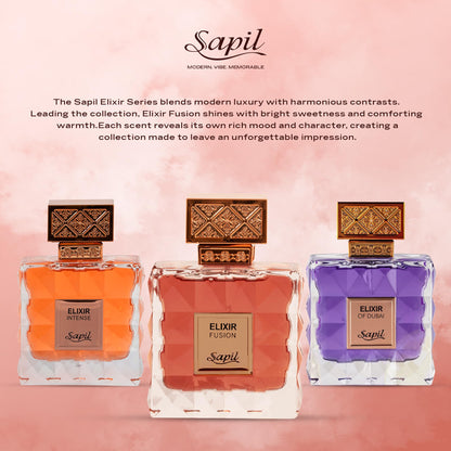 Sapil Elixir Fusion Unisex Eau De Parfum – Floral Fruity Blend with Biscuit, Vanilla & Cinnamon | 3.38 oz