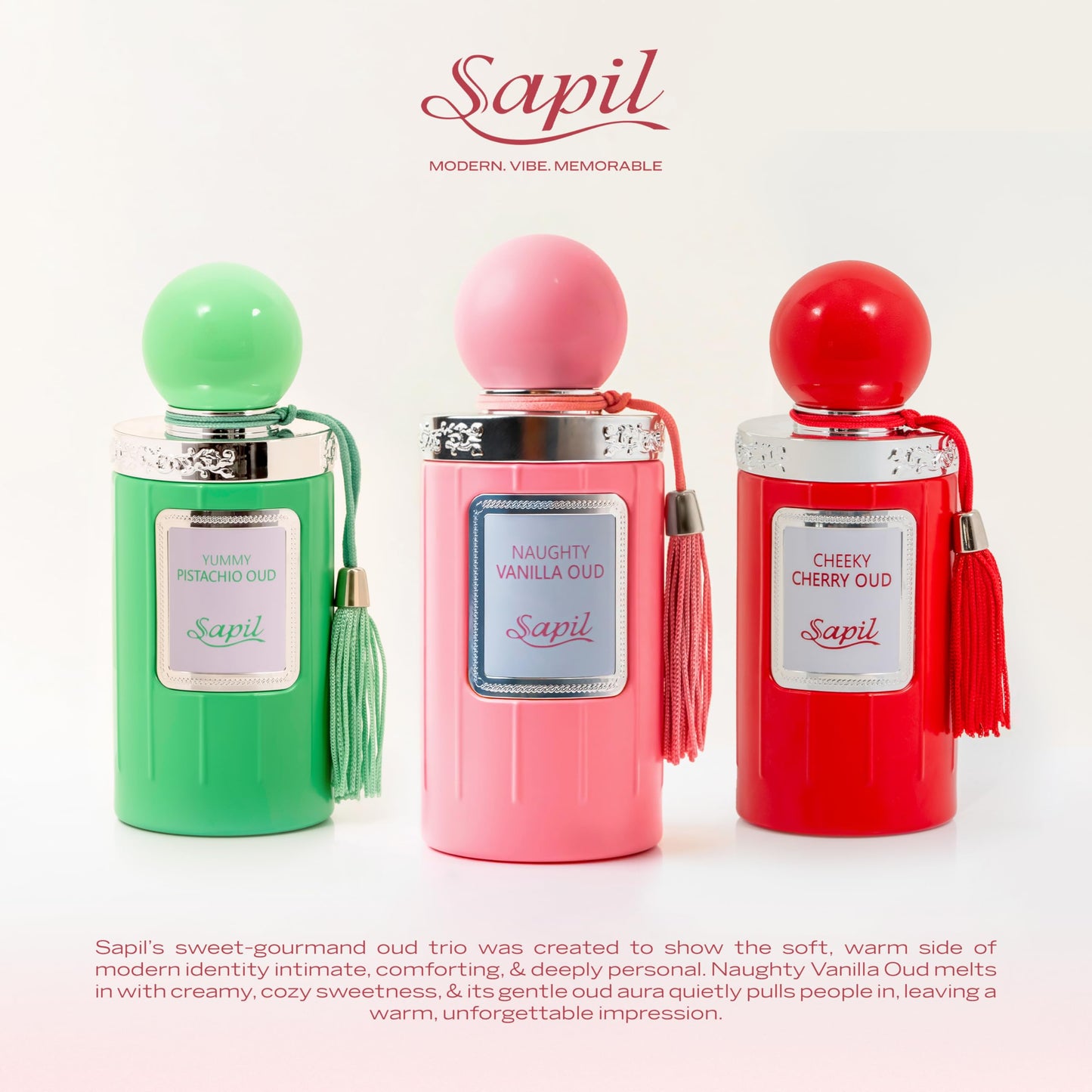 Sapil Naughty Vanilla Oud Eau de Parfum – Unisex Gourmand Scent with Vanilla, Honey & Amber | 3.4 oz / 100 ml
