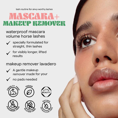 SARELLY Eye Kit: Volume Horse Lashes Mascara + Lavadero Eye Makeup Remover