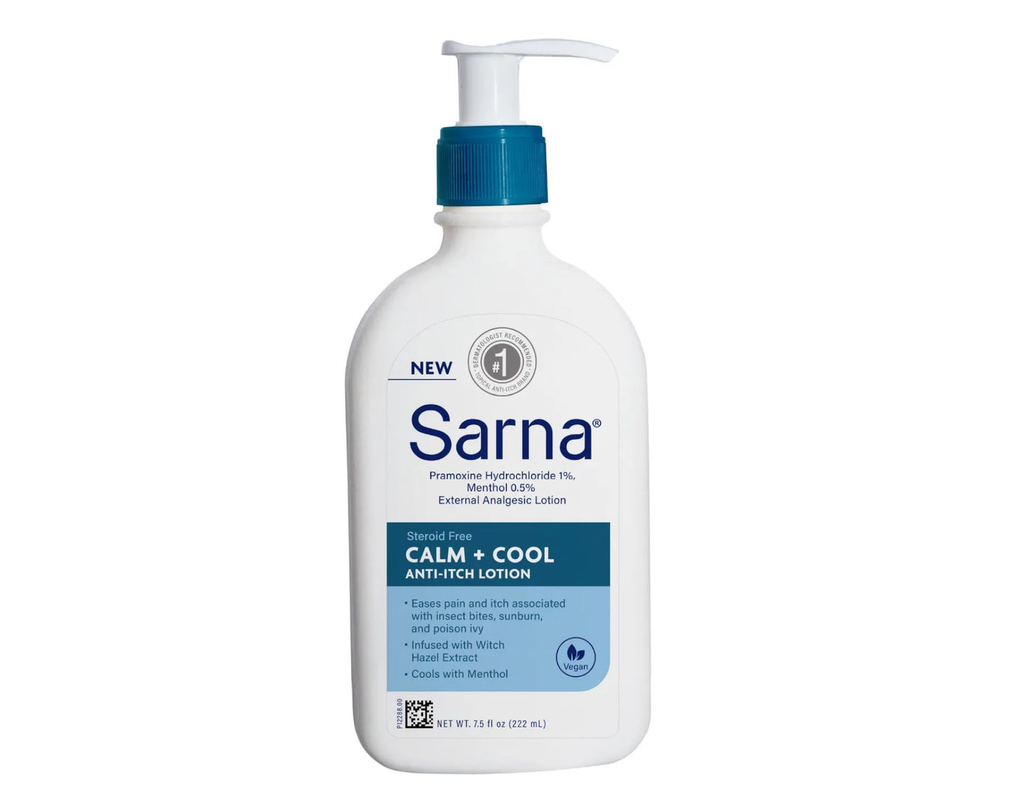 Sarna Calm + Cool Anti-Itch Lotion – Steroid-Free, 7.5 Fl. Oz. (Pack of 5)