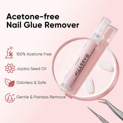 SASSYTIP Nail Glue Remover Pen – Acetone-Free, 30-Second Quick Removal (2 PCS)