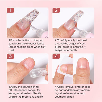 SASSYTIP Nail Glue Remover Pen – Acetone-Free, 30-Second Quick Removal (2 PCS)