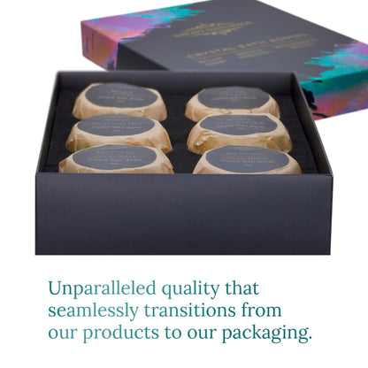 Satavi Naturals Crystal Bath Bombs Gift Set (6-Pack) – Aromatherapy Geode Bath Fizzies with Nourishing Salts