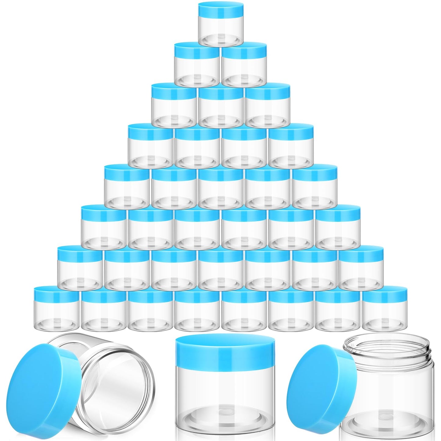 SATINIOR 36-Pack 2oz Plastic Jars with Lids – Wide Mouth, Airtight, Reusable