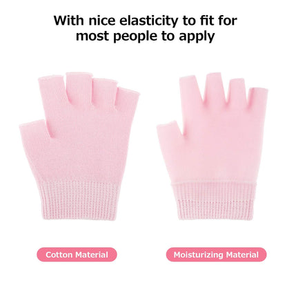 SATINIOR 2 Pairs Fingerless Moisturizing Gloves – Cotton Soft Moisturizing Gloves (Pink & Black)