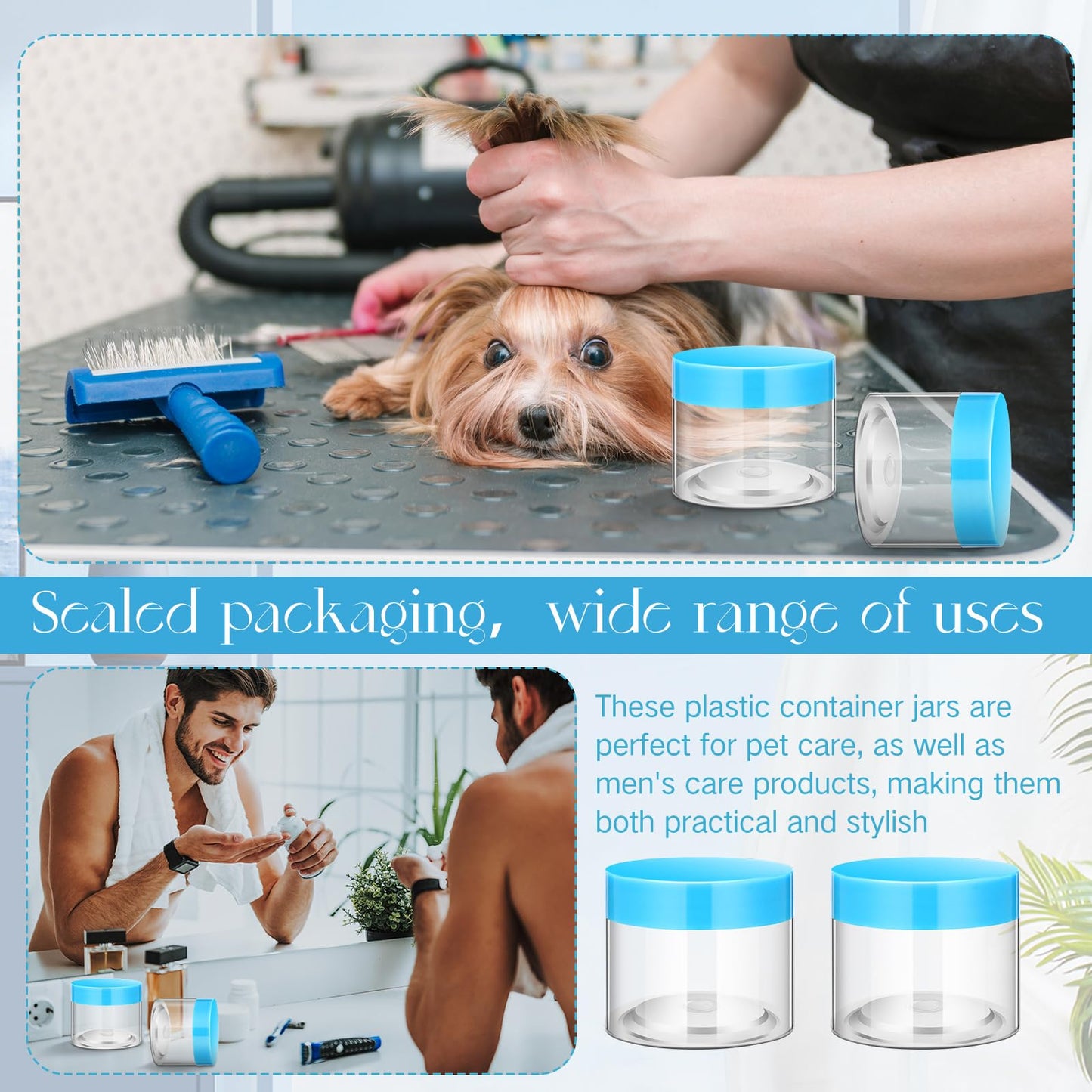 SATINIOR 36-Pack 2oz Plastic Jars with Lids – Wide Mouth, Airtight, Reusable