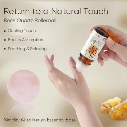 SATREE Organic Castor & Frankincense Oil with Rose Quartz Rollerball – USDA Roll-On