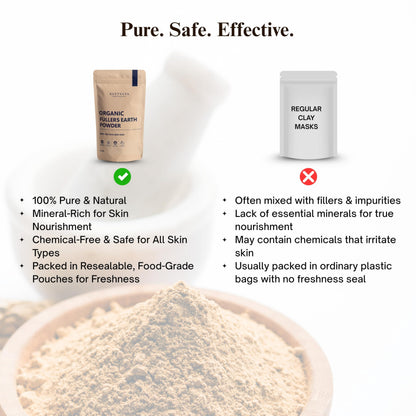SATTVAYA Multani Mitti Powder – Pure Fuller’s Earth Face Pack for Oily Skin & Deep Cleansing