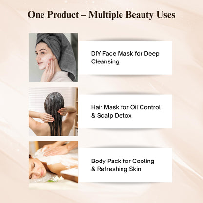 SATTVAYA Multani Mitti Powder – Pure Fuller’s Earth Face Pack for Oily Skin & Deep Cleansing