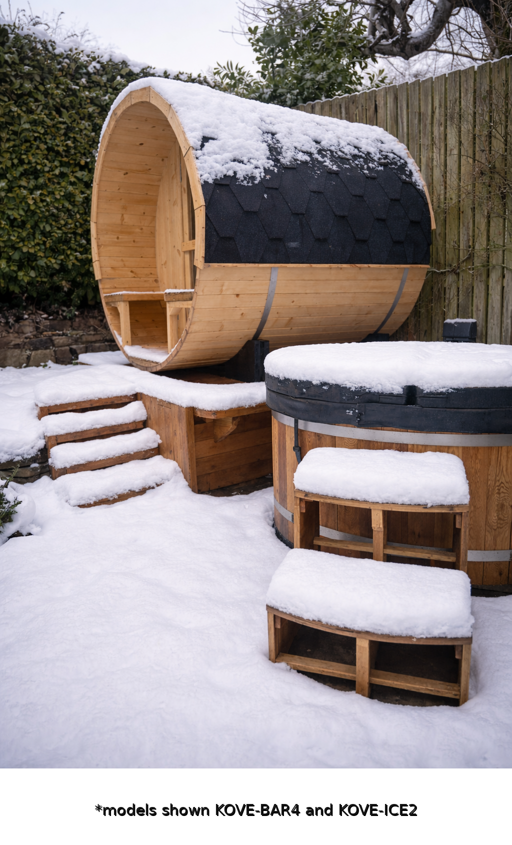 KOVE Outdoor Barrel Sauna – 5–6 Person Garden Sauna with 6kW Electric Heater