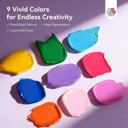 SAVILAND 3D Patting Gel Polish Kit: 9-Color Ombre & 3D Flower Mold