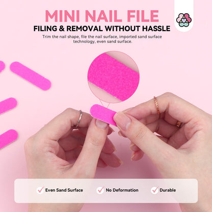 SAVILAND 20PCS Press On Nail Tool Kit — Nail Prep Kit with Glue, Tabs, Files, Sticks | Portable Salon Essentials