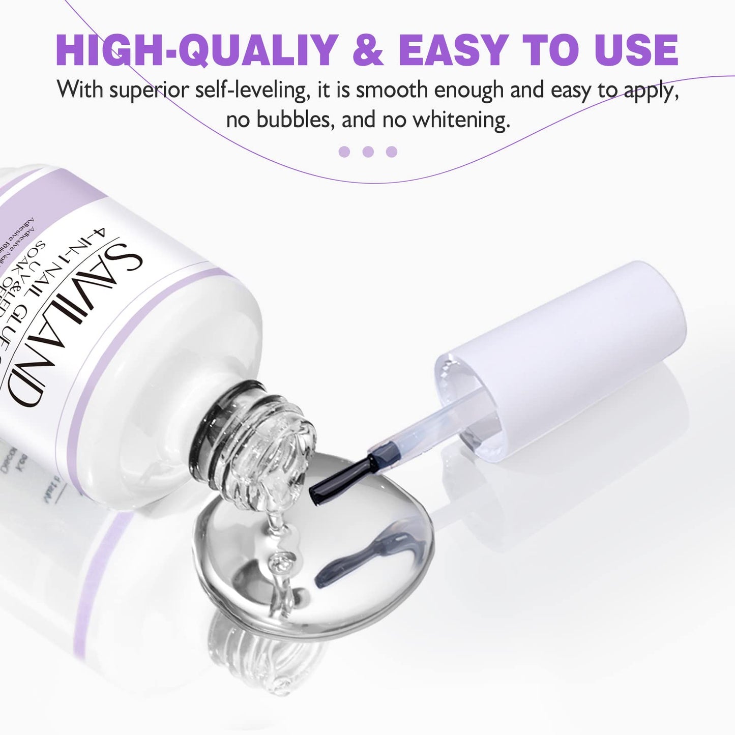 SAVILAND Gel Nail Glue with Lamp Duo – 15ml Glue + UV/LED Nail Lamp for DIY Extensions