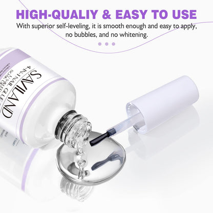 SAVILAND Gel Nail Glue with Lamp Duo – 15ml Glue + UV/LED Nail Lamp for DIY Extensions