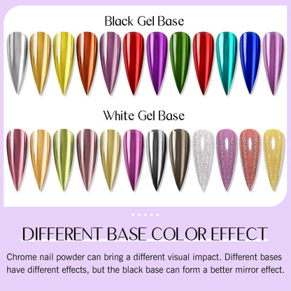 SAVILAND Chrome Nail Powder Set: 24 Metallic Colors for Gel, Acrylic & Nail Art