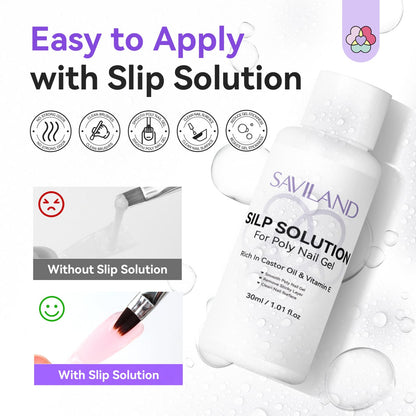 SAVILAND Hema-Free Poly Gel Nail Kit Starter – 4 Colors, UV Lamp, Quick Dry