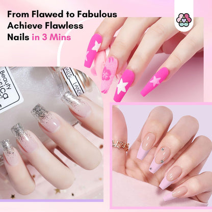 SAVILAND Nail Repair Kit 60g – Quick 3-Min Air-Dry Nail Fix (Clear & Pink Dip Powder)