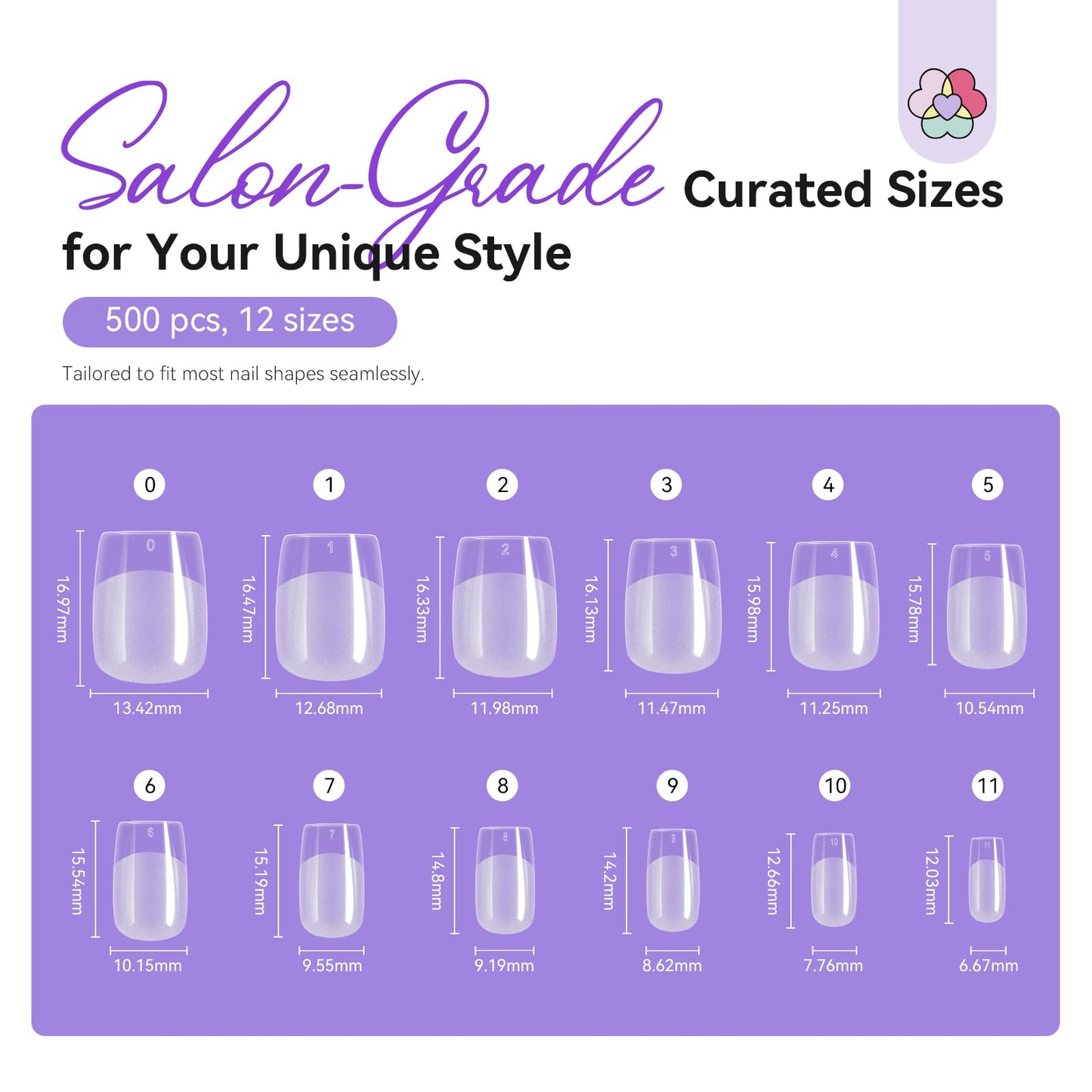 SAVILAND Gel Nail Kit — 500 XS Extra Short Tips, Drill Kit & Mini Lamp for DIY At-Home Nails