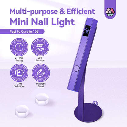 SAVILAND Handheld UV Light for Gel Nails | 2-in-1 Fast Curing UV Nail Dryer