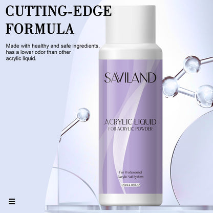SAVILAND Monomer Acrylic Liquid 4 oz – Non-Yellowing & Fast-Drying for Nail Extensions