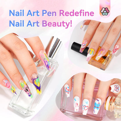 SAVILAND Nail Art Pens Set – 12 Quick-Dry Colors for DIY Nail Art
