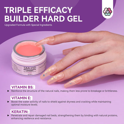 SAVILAND Builder Nail Gel Set with Nail Drill – 3 Gels + Mini Lamp