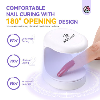SAVILAND Gel Nail Kit for Beginners – All-in-One At-Home Nail Extension with 4-in-1 Glue Gel, 500 Tips, Mini Lamp