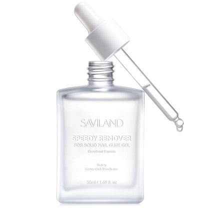 SAVILAND Nail Glue Remover for Press-On Nails – 50 ml, Non-Acetone, Odor-Free with Castor Oil