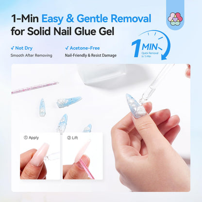 SAVILAND Nail Glue Remover for Press-On Nails – 50 ml, Non-Acetone, Odor-Free with Castor Oil