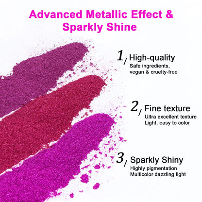 Saviland Chrome Nail Powder Set – 36 Colors, Mirror & Holographic Finish