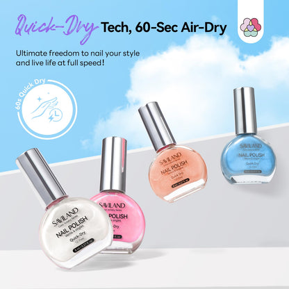 SAVILAND Pearlescent Nail Polish Set – 6-Color Quick-Dry Mermaid Nail Lacquer with Castor Oil (12-Free) – Aurora Collection