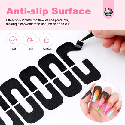 SAVILAND Nail Polish Protector for Fingers - 100 Pcs U-Shaped Cuticle Guards for Nail Art, Gel Polish & UV Protection